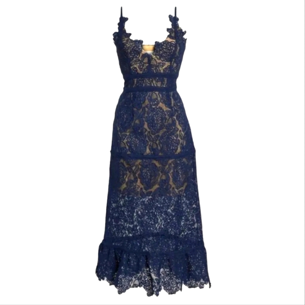 Foxiedox Anthropologie Marjorie Lace Midi Dress